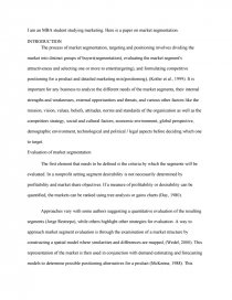 Essays On Macbeth Essay Preview Marketing Evaluation Of Market Segmentation College Transfer Essay also Examples Of Critical Thinking Essays Marketing Evaluation Of Market Segmentation Research Paper Essay Cold War