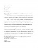 Sample Letter of Complaint
