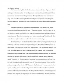 the music of the pearl by john steinbeck essay john steinbeck essay