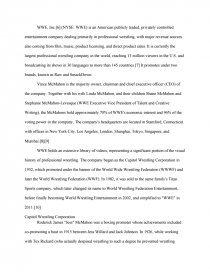 Реферат: Wwf Wrestling Essay Research Paper 1The company