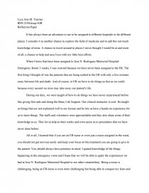 nursing reflection essay