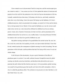 an inconvenient truth essay inconvenient truth essay