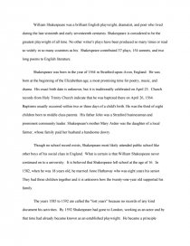 shakespeare essay