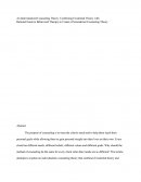 An Individualized Counseling Theory: Combining Existential Theory with Rational Emotive Behavioral Therapy to Create a Personalized Counseling Theory