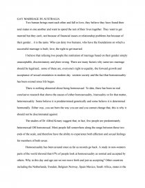 should same marriage be legalized essay