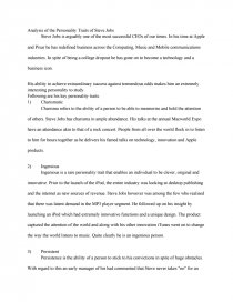 personality traits essay