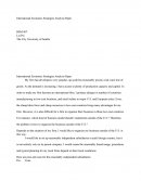 Bsm 407 - International Economic Strategies Analysis Paper