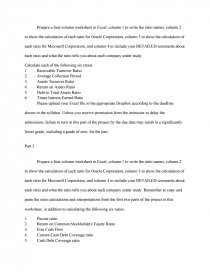 financial statement analysis project a comparative microsoft corporation financial statements