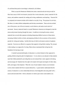 montessori essay