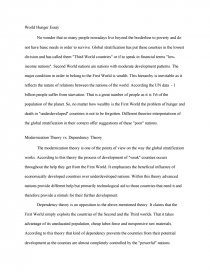 Proposal Essay Topic Ideas Zoom Zoom Zoom Essay Writing Format For High School Students also How To Write Essay Papers World Hunger Modernization Theory Vs Dependency Theory Essay Paper Vs Essay
