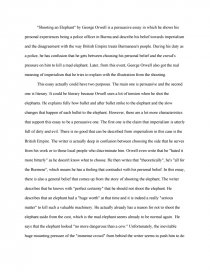 essay on shooting an elephant