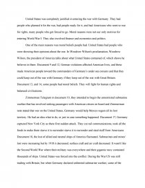 why did the us enter ww1 essay
