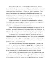 improvement in technology essay