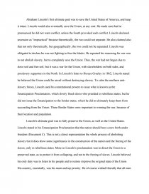 essay about abraham lincoln