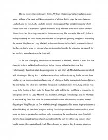 Реферат: Macbeth Essay Research Paper Macbeth Lady Macbeth