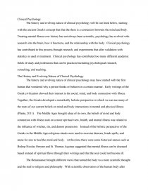 evolving nature of clinical psychology