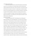 Critical Thinking Application Paper