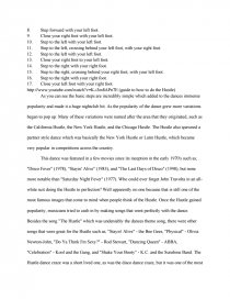 The Hustle Brief History And Dance Steps Essay