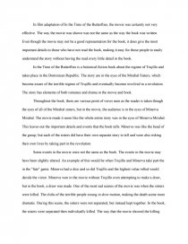 movie vs book time of the butterflies essay to kill a mockingbird book vs movie venn diagram