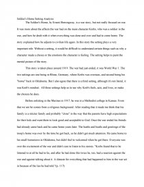 Реферат: A Soldiers Home Essay Research Paper The