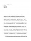 Critical Thinking Application Paper