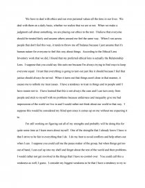 personal ethics statement example
