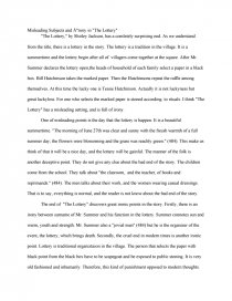 the lottery essay