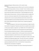 Engineering Management: Rhetorical Analysis of 2010 Academic Journal