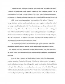 columbus essay