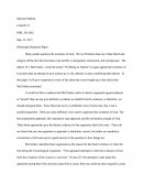 Philosophy Response Paper