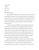 Philosophy Response Paper