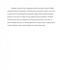 success comes to those who work hard essay