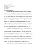 Psy 600 - Developmental Profile Paper