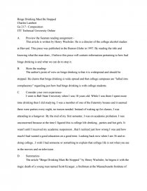 binge drinking essay