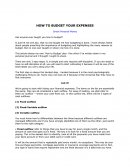 How to Budget Your Expenses