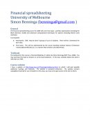 Financial Spreadsheeting University of Melbourne Simon Benninga