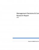Management Decision and Control