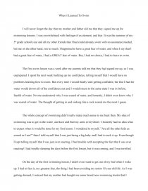 personal narrative of learning to swim essay essay learning