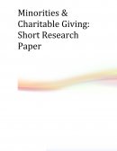 Minorities & Charitable Giving: Short Research Paper