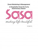 Event Marketing and Promotion - a Hospitality Event for Sa Sa Anniversary Dinner