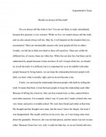always speak the truth essay