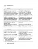 Interview Guideline for Consumption Chain Map