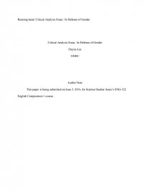 gender analysis essay