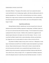 Food Banks Canada Case Study Case Study