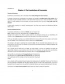 Economics Chapter 1 Notes - the Foundations of Economics
