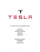 Tesla - to Accelerate the Advent of Sustainable Transport