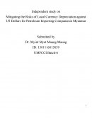 Mitigating the Risks of Local Currency Depreciation Against Us Dollars for Petroleum Importing Companiesin Myanmar