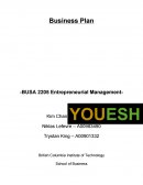 Youesh Ltd Restaurant Business Plan