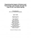 Examining the Impact of Science and Technology in the Society Through the Case of Ddt and Silent Spring
