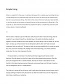 Essay "simple Living"